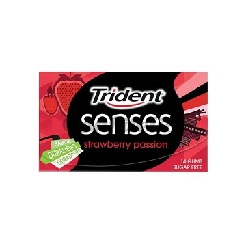 Trident Senses Strawberry Passion Sugar-Free Gum 14 Pieces
