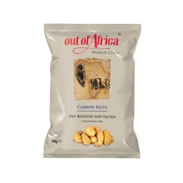 Out Of Africa Cashew Nuts Dry Roasted & Salted 50g