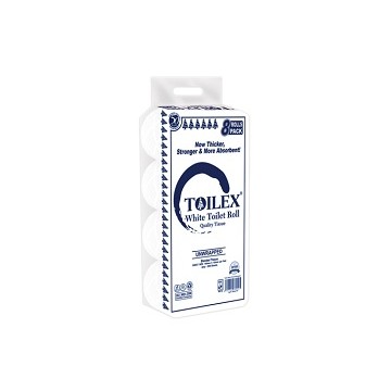 Toilex Toilet Tissue 2 Ply 8 Rolls