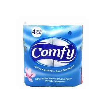 Comfy Toilet Tissue 2 Ply 4 Rolls