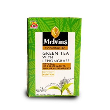 Melvins Green Tea With Lemongrass 50g 25 Bags