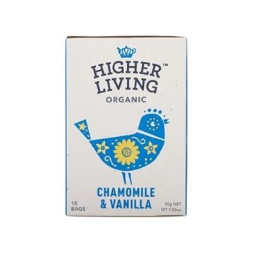 Higher Living Organic Chamomile & Vanilla Tea 30g 15 Bags