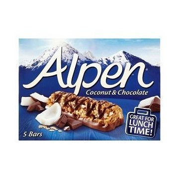 Alpen Cereal Bar Coconut & Chocolate 145g 5Pieces