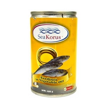 Sea Korus Sardines In Vegetable Oil 155g