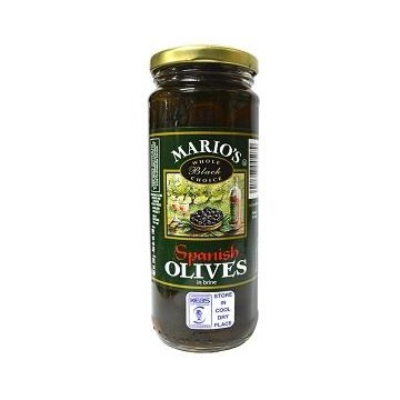 Marios Spanish Whole Black Olives 198g